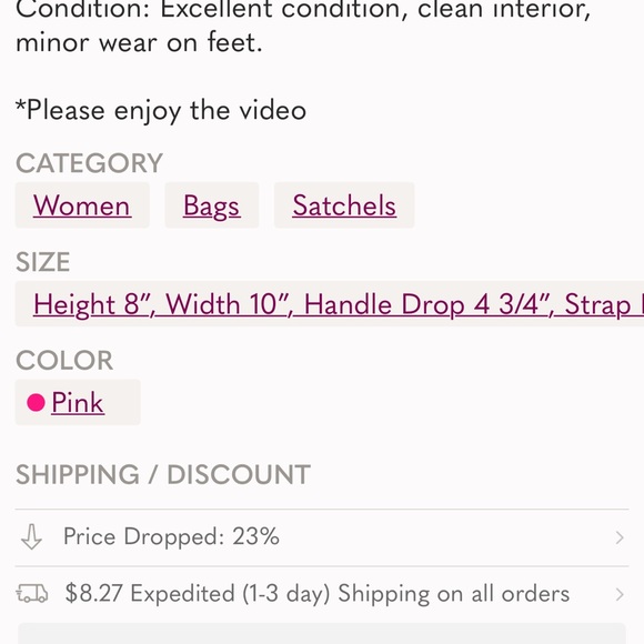 Kate Spade Hayes Street Satchel Bag EUC - Picture 14 of 14